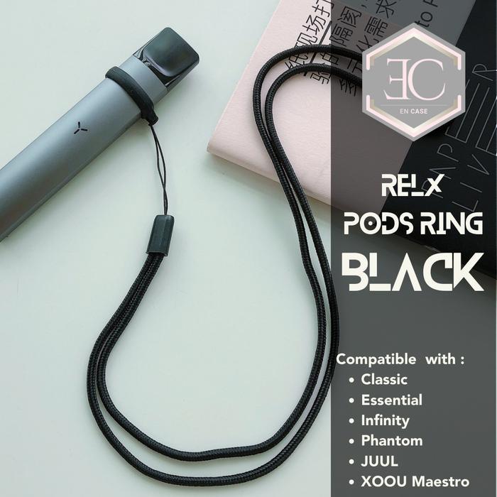 Casing Relx Case Pods Ring With Lanyard for Essential Infinity Phantom - Black