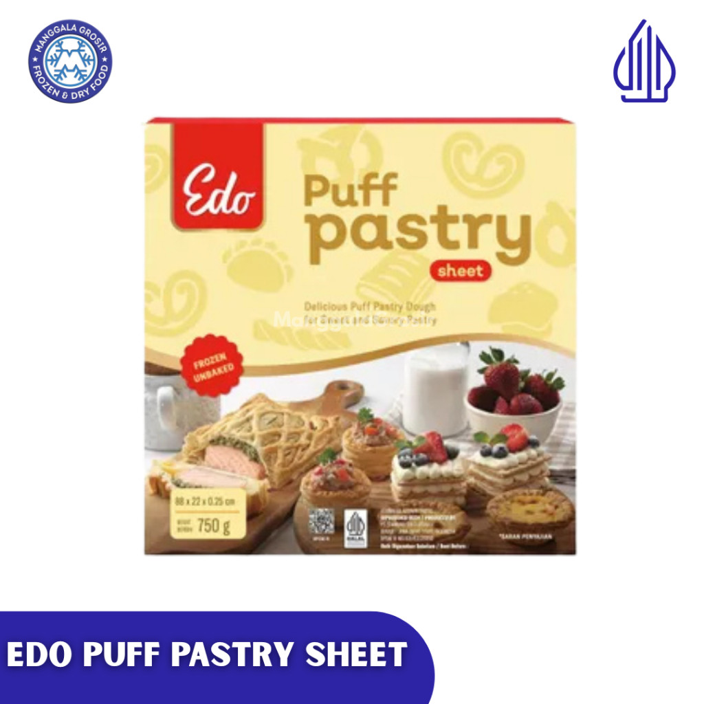 Edo Puff Pastry Sheet 750gr | Pastry Zuppa Soup | Kulit Pastry Frozen