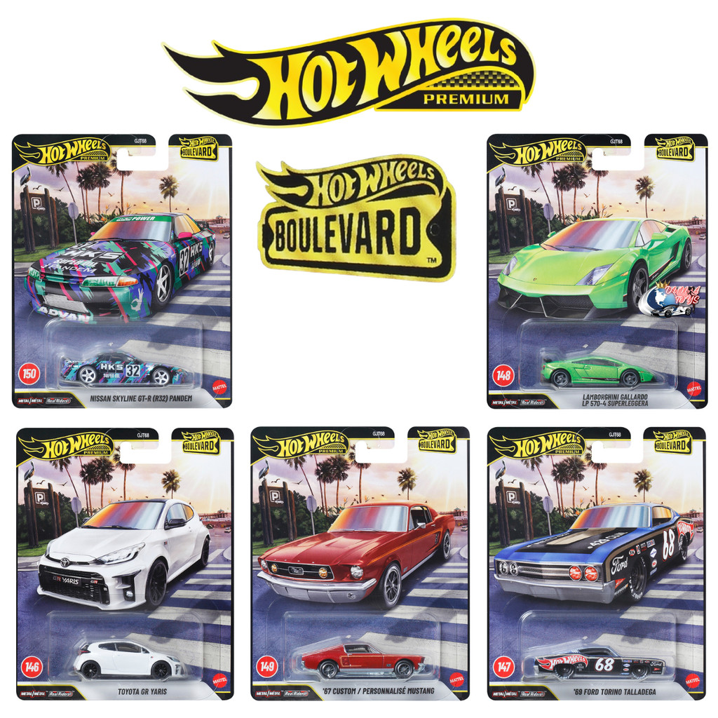 Hot Wheels Premium Boulevard Varian Mix Yaris Nissan Skyline Lamborghini Torino 67 Mustang Collector