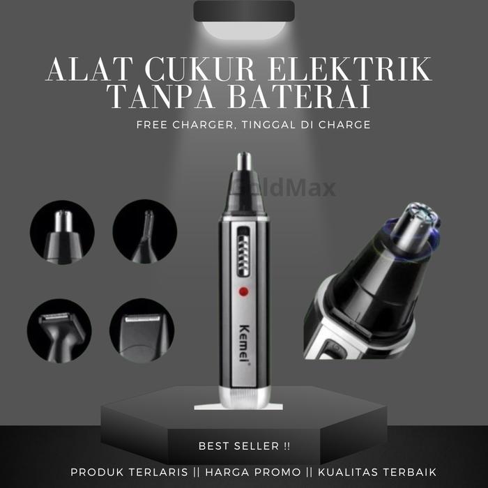 Alat cukur kumis bulu hidung jenggot alis mesin cukur elektrik tanpa baterai