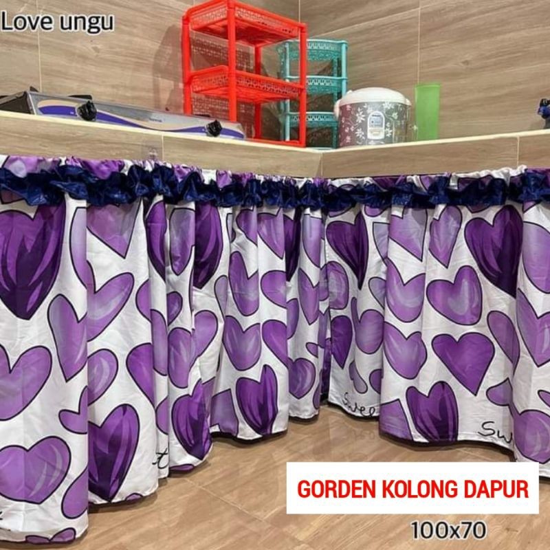 GORDEN HORDEN KORDEN KAIN PENUTUP KOLONG DAPUR UKURAN ± 100X70CM ANEKA MOTIF