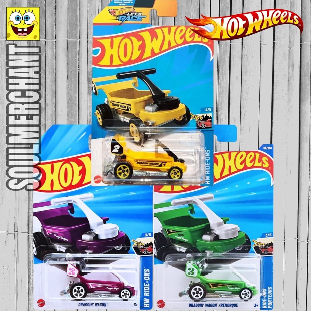 HOTWHEELS DRAGGIN WAGON KUNING TREASURE HUNT MINIFIG MINI FIGURE