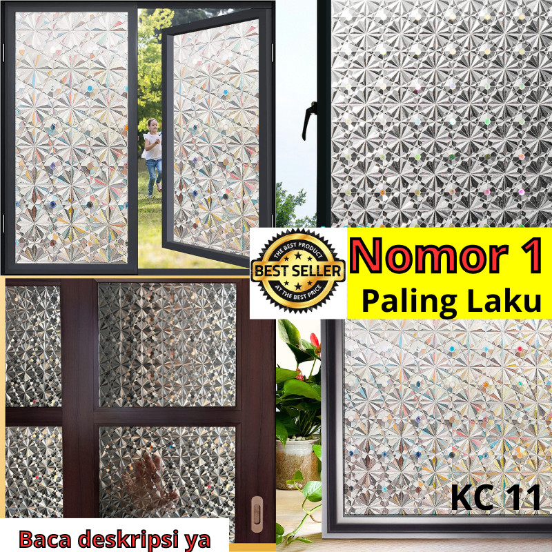 YOOBAR - STICKER KACA HOLOGRAM SUNBLAST KACA SALUR PUTIH STIKER DEKORATIF SANBLAS WALLSTICKER WALSTI