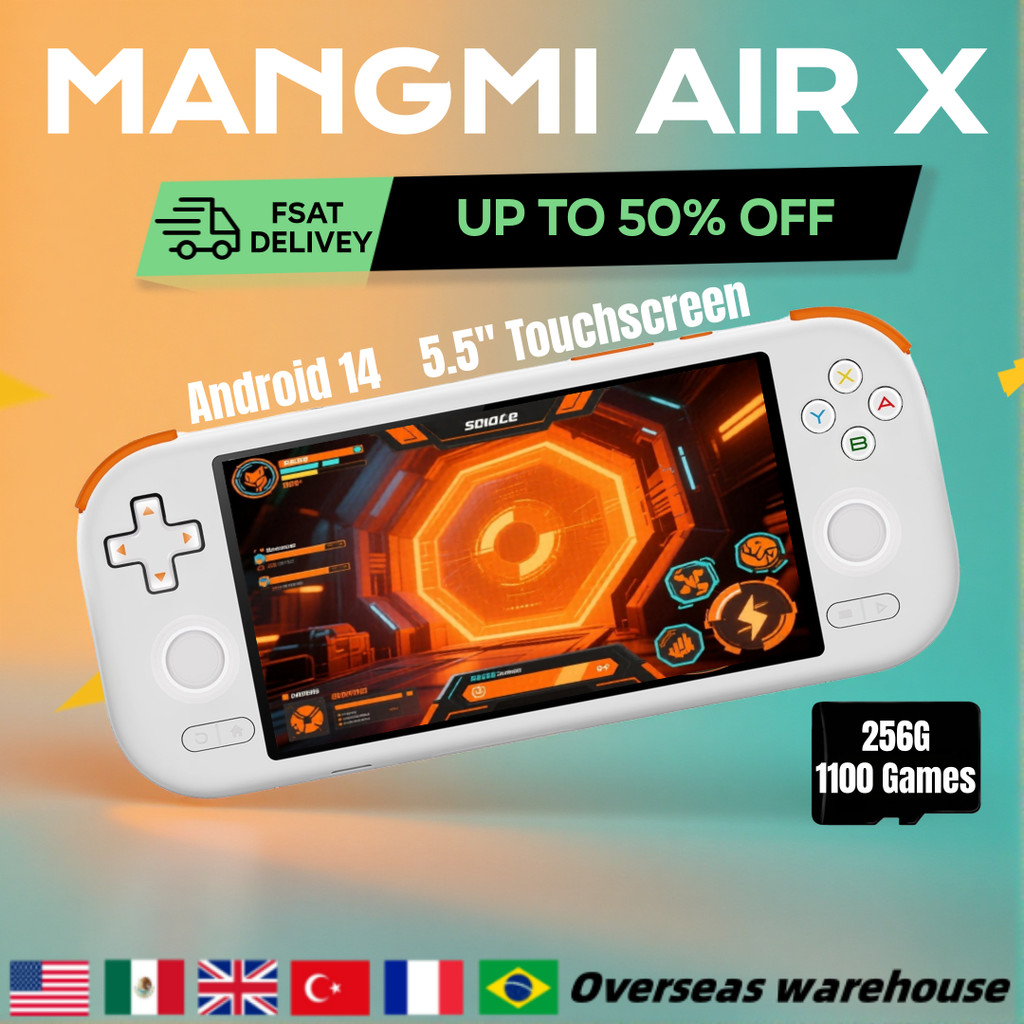 MANGMI AIR X Handheld Game Console Qualcomm Snapdragon 662 5.5'' Touscreen15W Fastarging Android 14 