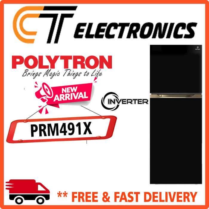 POLYTRON PRM491X Kulkas 2 Pintu 350 Liter Belleza Inverter PRM491