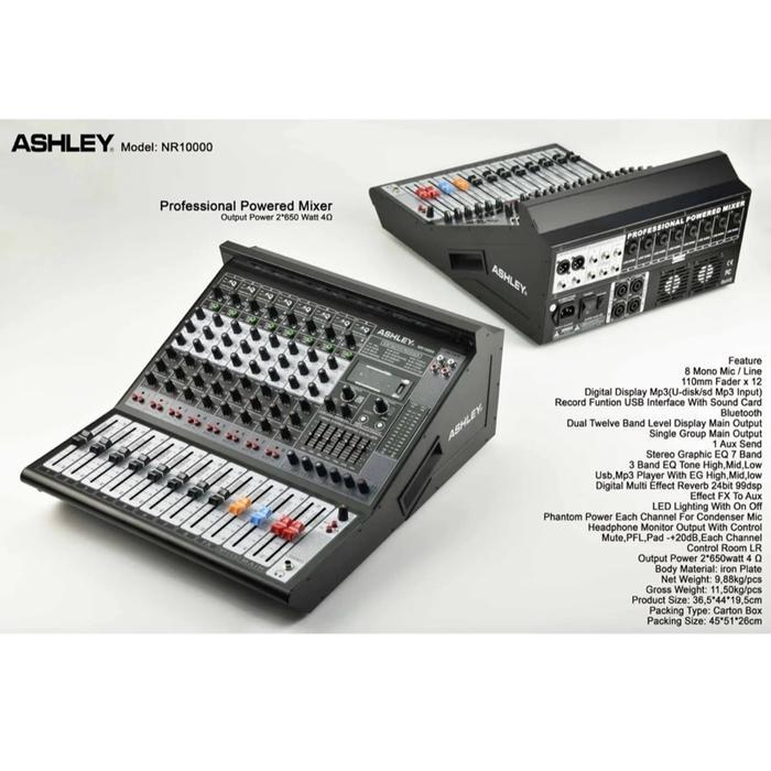 Power Mixer Ashley NR-10000 2x600 Watt Original