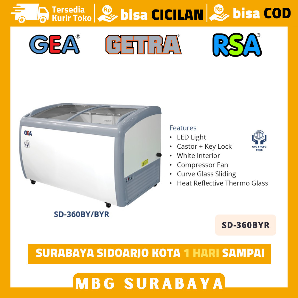 Showcase Pendingin Minuman GEA SD-360BYR Kulkas Pendingin Kapasitas 360 Liter