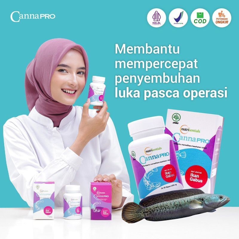 Nutrisentials CannaPro isi 30 kapsul Kutuk Ekstrak Ikan Gabus - Luka Operasi Cesar Cepat Kering By H