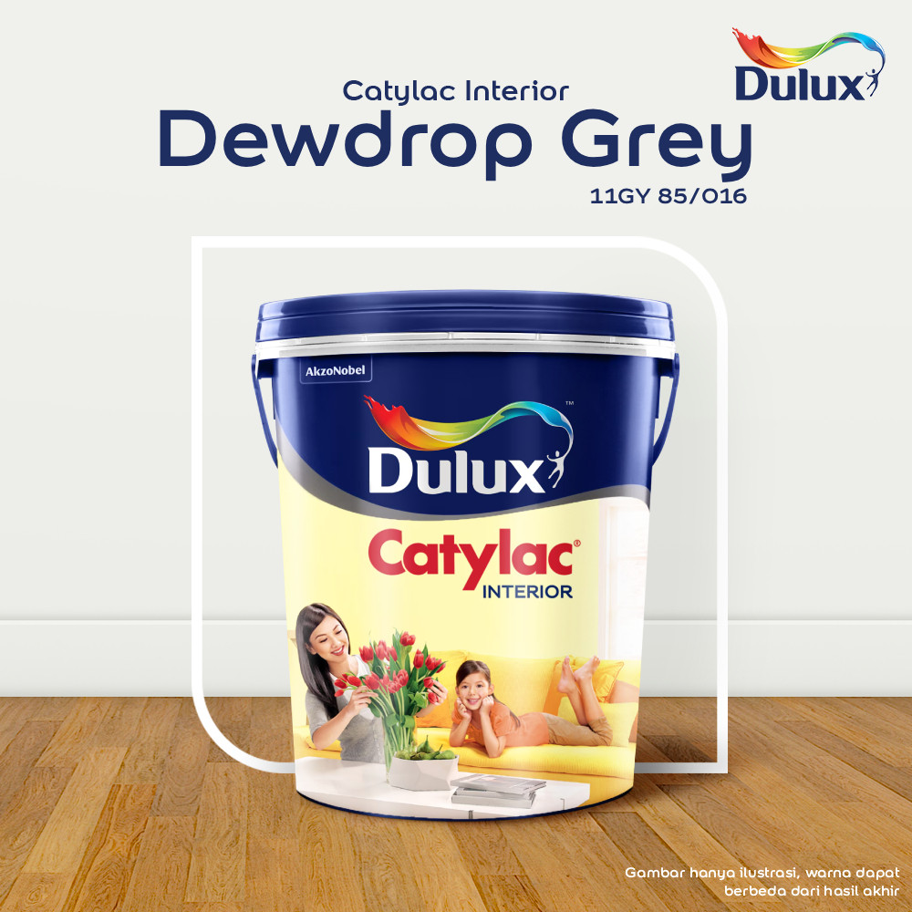 CAT TEMBOK DEWDROP GREY DULUX CATYLAC INTERIOR - 25KG 11GY 85/016 CAT TEMBOK DULUX CATYLAC