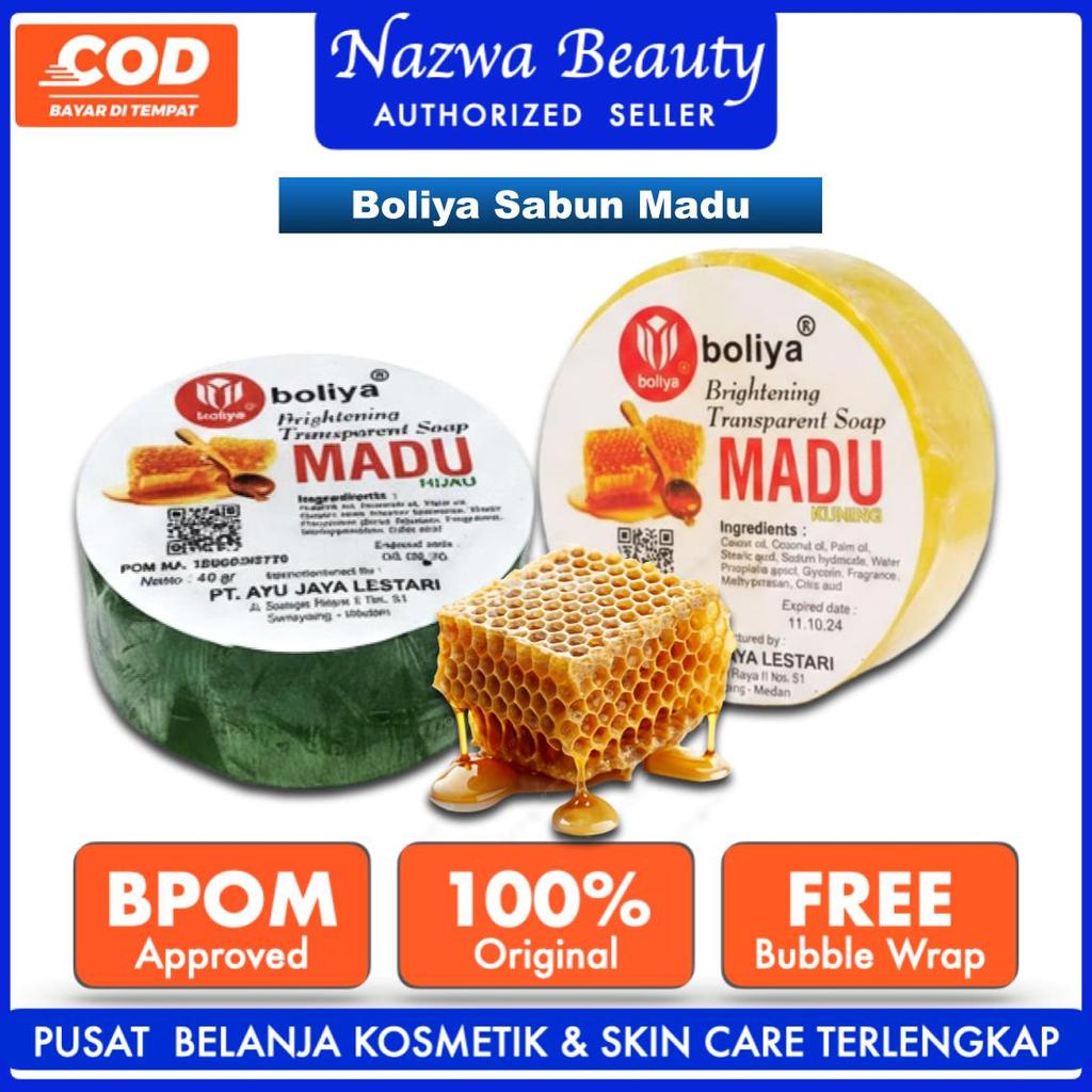 BOLIYA SABUN MADU 40 gram 1pc KUNING / HIJAU ORIGINAL BPOM  MENCERAHKAN MENGATASI JERAWAT