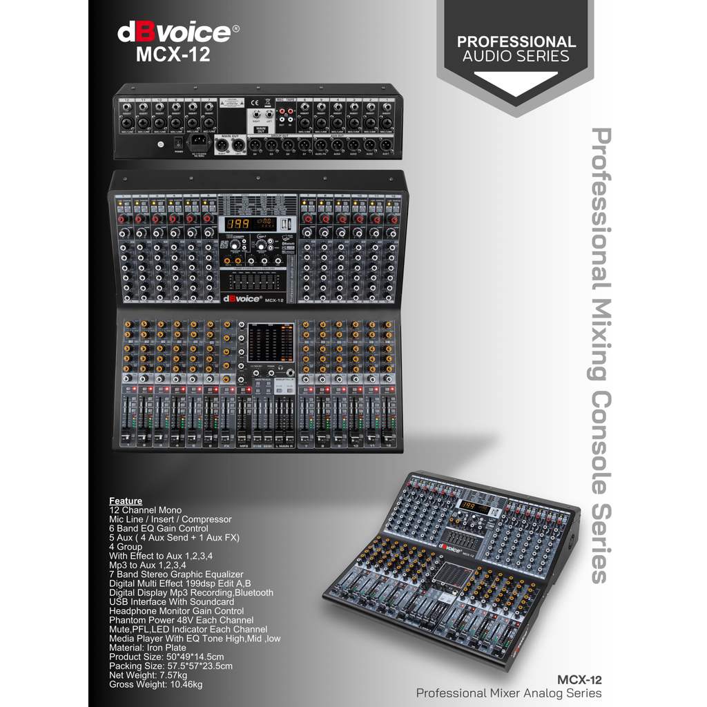 MCX-12 MIXER 12 CHANNEL DBVOICE ORIGINAL / MIXER 12 CHANNEL / MCX12 DBVOICE / MCX 12 DBVOICE