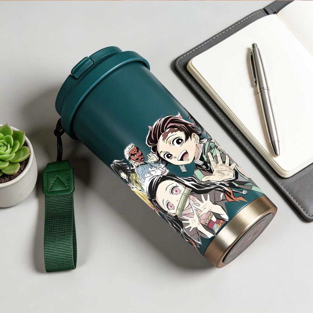 Tumbler Botol MInum Stainless Karakter Anime Demon Slayer 500ml – Botol Minum Insulated Double Wall 
