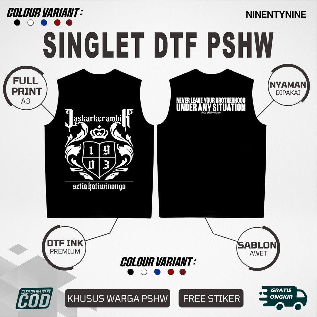 KAOS SINGLET PSHW  Laskar Kerambik SINGLET PSHW TERBARU - SINGLET PSHW LAMBANG - SINGLET PSHW SIMPEL
