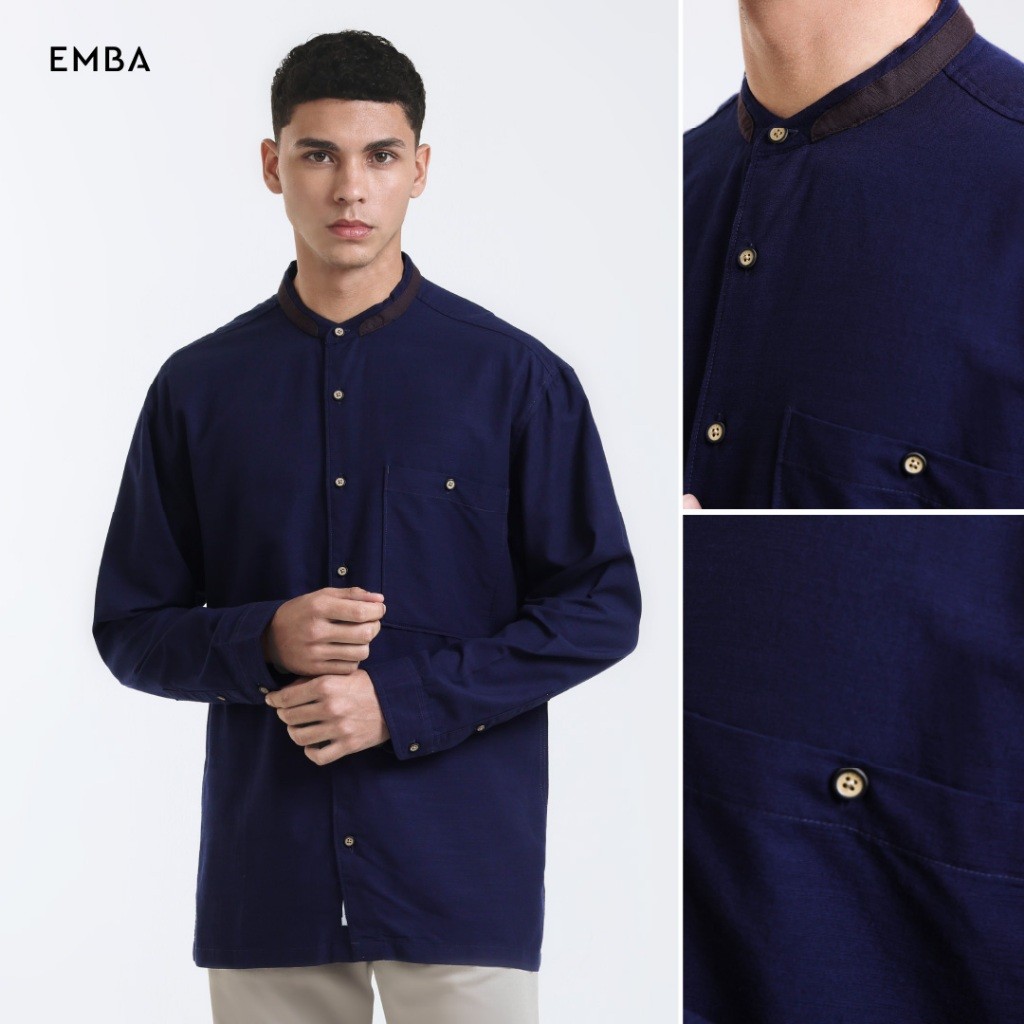 Emba Classic X Emba Denim Kemeja Koko Premium Pria Best Seller Oversized