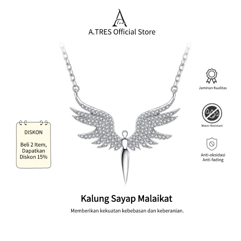 Kalung Sayap Malaikat Berlian Untuk Pria Kalung Cowok Kalung Rantai Titanium Pria Liontin Kalung Tit