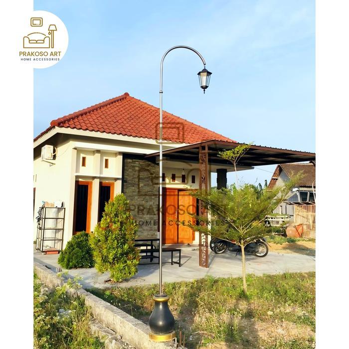 Tiang Lampu Teras Stainless Steel / Tiang Lampu Caffe Aesthetic - Tempel 2m