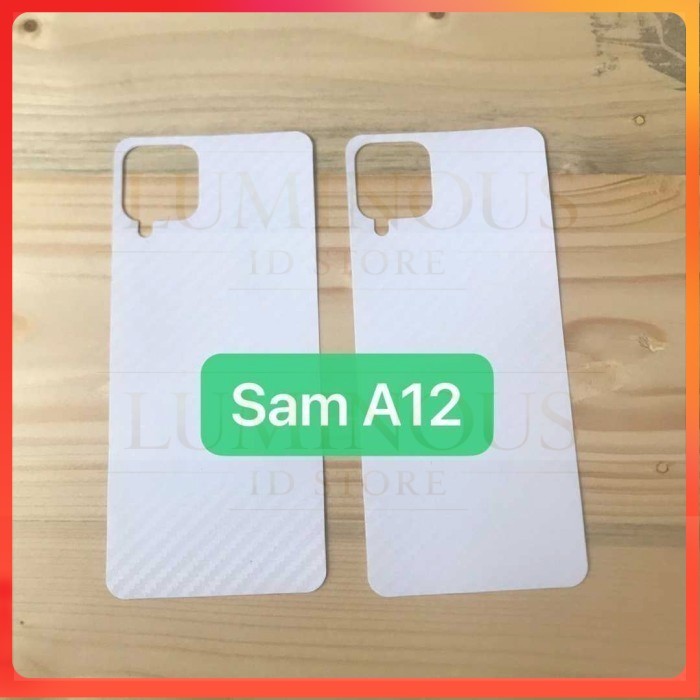 Skin Carbon Garskin SAMSUNG A12 / SAMSUNG M12 Protector Skin Back Phone Garskin sk