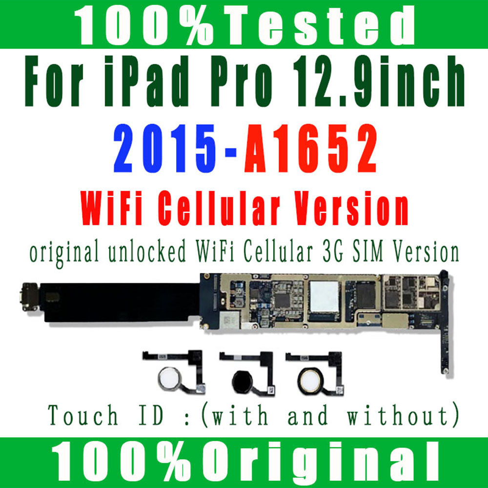 A1652 WLAN Cellular Motherboard Logic Boards 32GB 256GB 128GB With IOS System For iPad Pro 12.9in 20