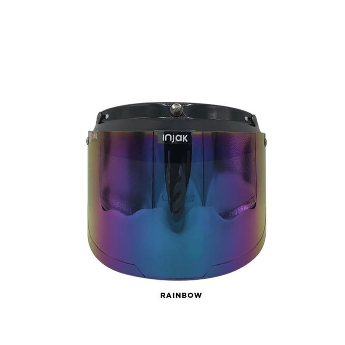 KACA HELM RETRO FLAT DATAR INJAK COATING - RAINBOW