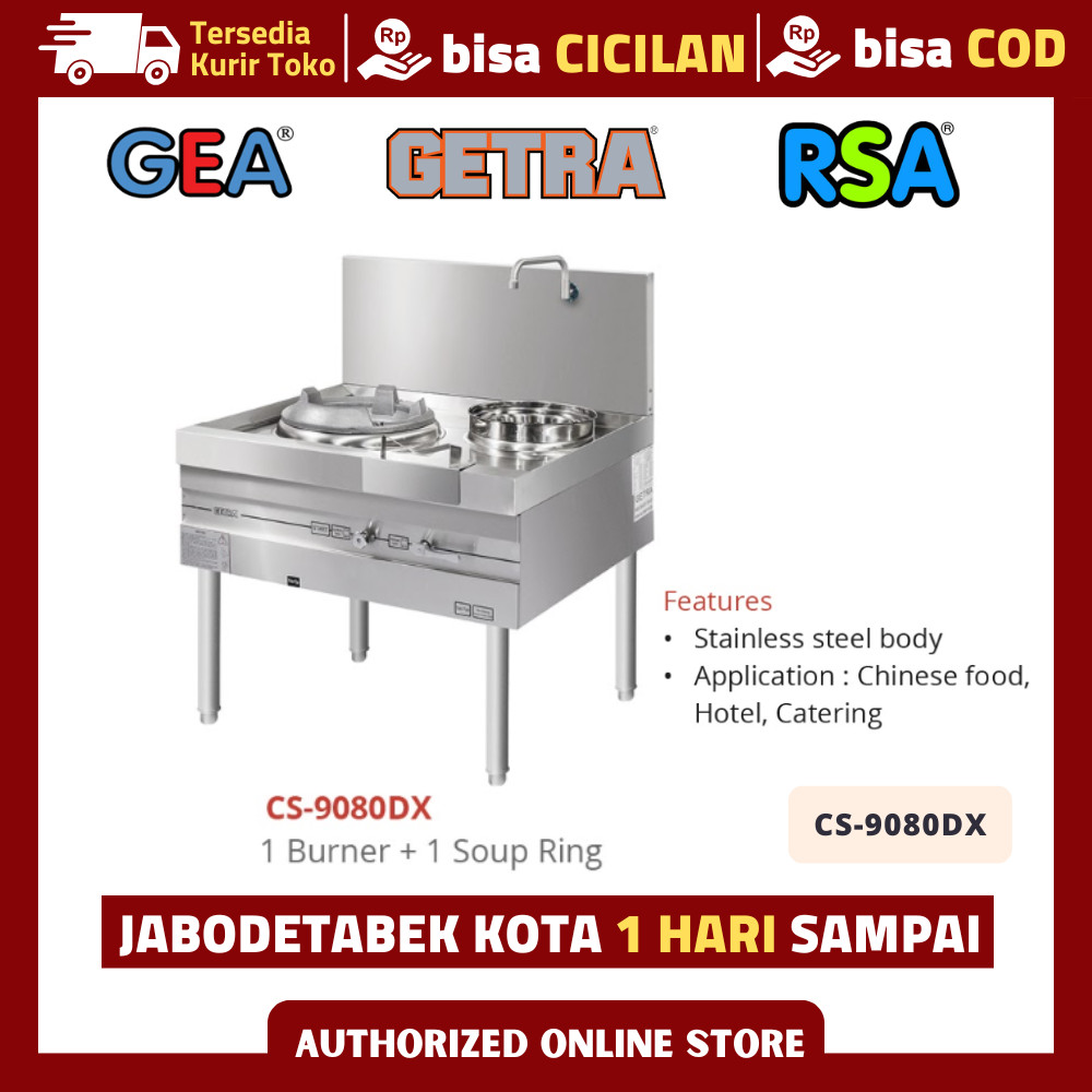 KWALI RANGE GETRA CS-9080DX KOMPOR KUALI GAS CS 9080DX MEDIUM PRESSURE ORIGINAL