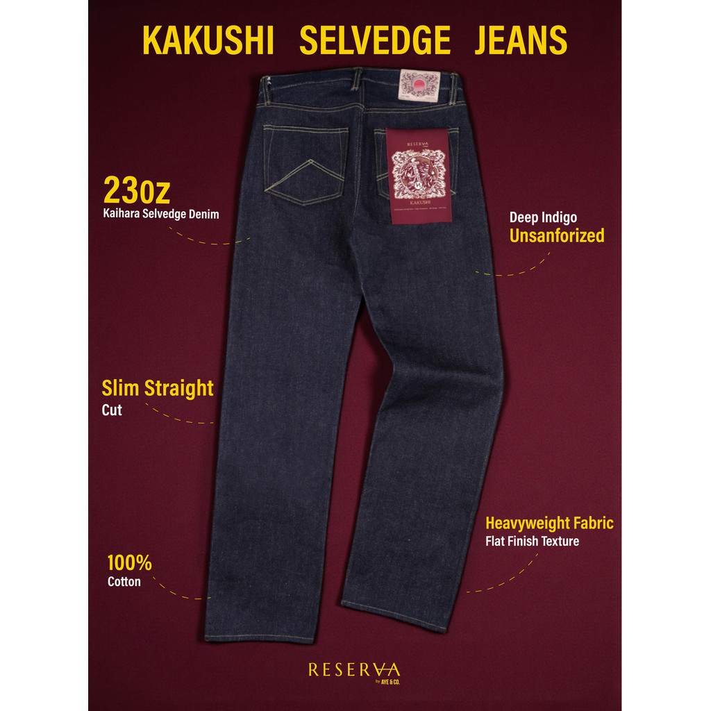 AYE & CO - Kakushi 23oz Kaihara Selvedge Slim Straight Jeans