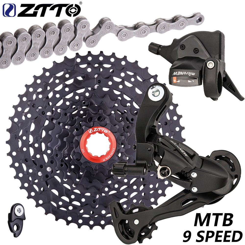 ZTTO MTB Set 9 Kecepatan 1X9 Shifter Rear Derailleur 9V 50T Cassette K7 Sprocket Parts Untuk m370 m4