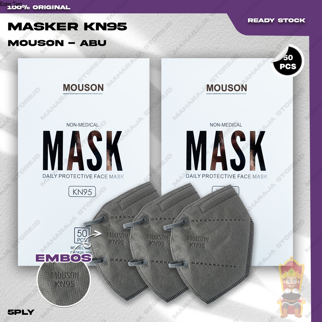 Masker KN95 MOUSON 5PLY 50PCS ABU Surgical Mask KN 95 5 Ply KEMENKES