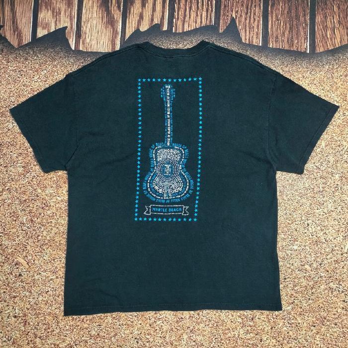 tshirt hitam pria HOUSE OF BLUES OF USA FABRIC MYRTLE BEACH kaos pendek pria grafis guitar casual mu