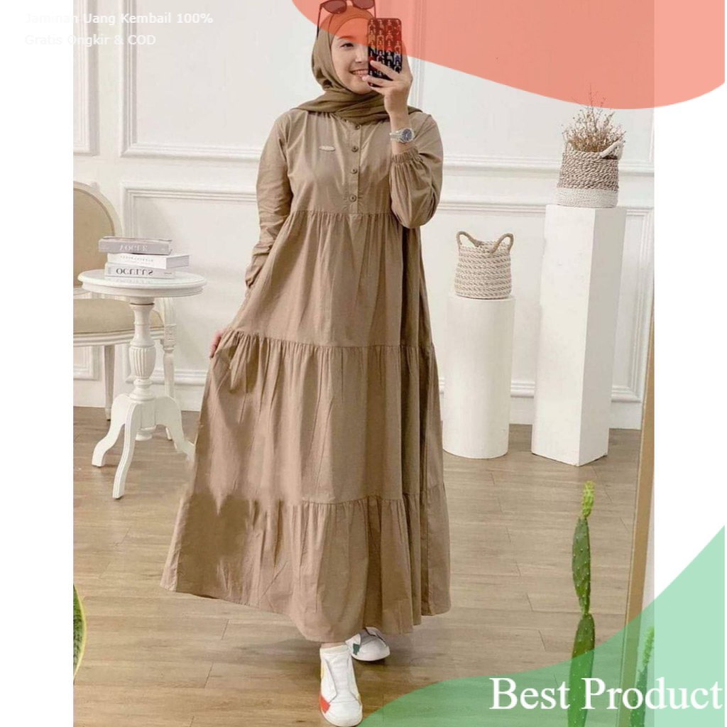 MIDI DRESS KIRANIA/Midi dress rayon  twill premiumsouvenir lainnya