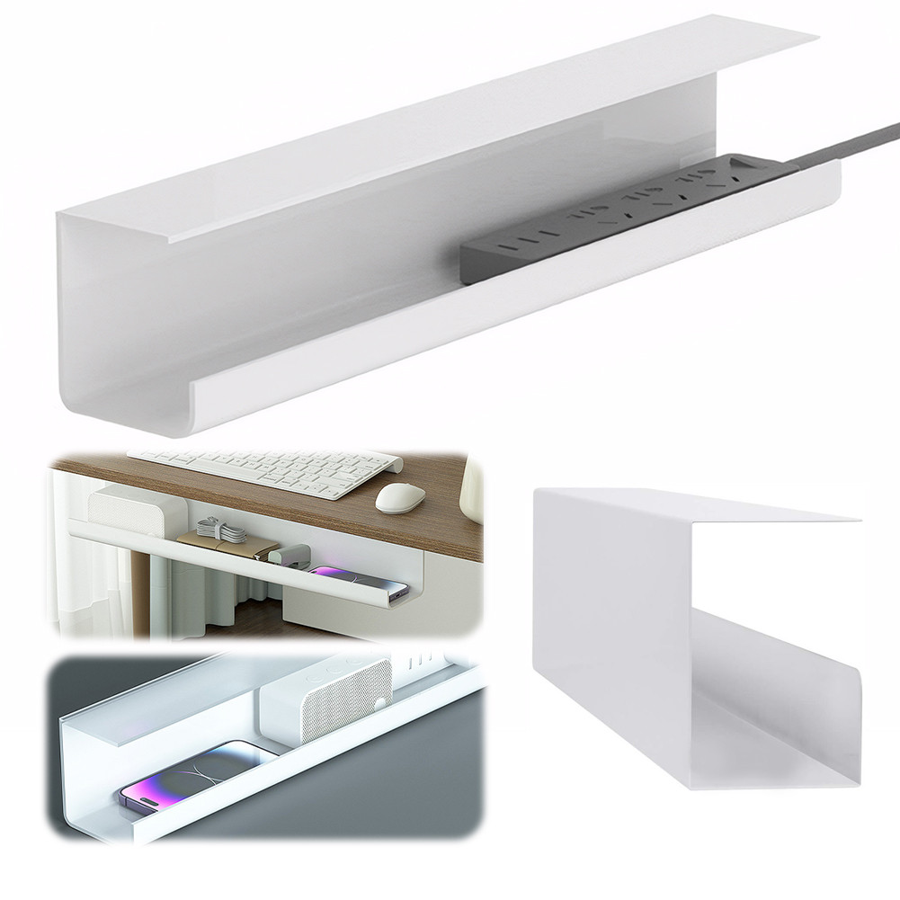 Under Desk Cable Management Tray Self Adhesive Cable Storage Rack Flame Retart Wire Management Rack 