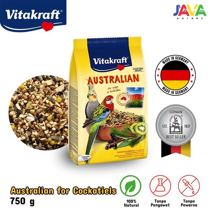 Promo Vitakraft Australian for Cockatiels 750gr Makanan Premium Mix Burung Cockatiels Parkit Austral