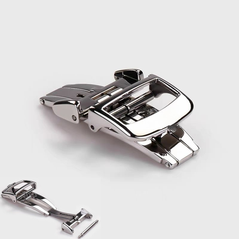18mm Silver/Gold Stainless Steel Deployment Butterfly Buckle for Jaeger LeCoultre Watch | Leather St