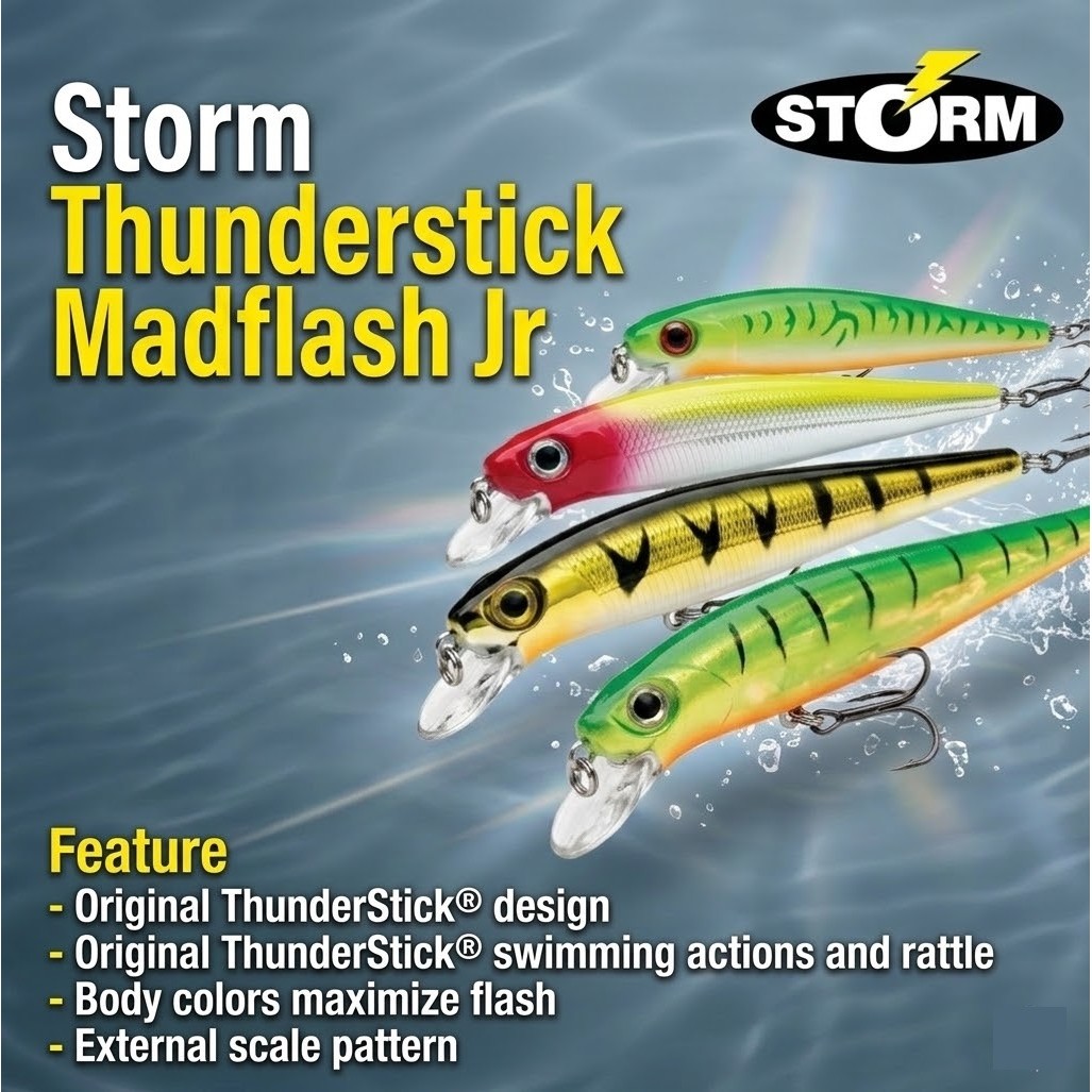Lure Storm Thunderstick Jr Madflash Series 9cm 6gram - Umpan Casting