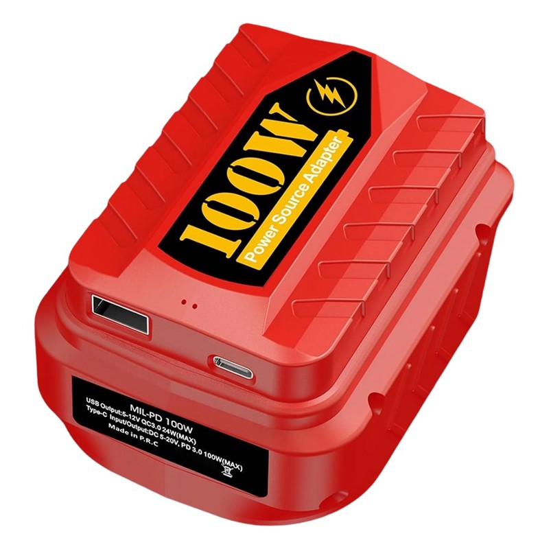 USB Charger Adapter For Milwaukee PD100W Charger Adapter For Milwaukee Adapter For Milwaukee 18V M18