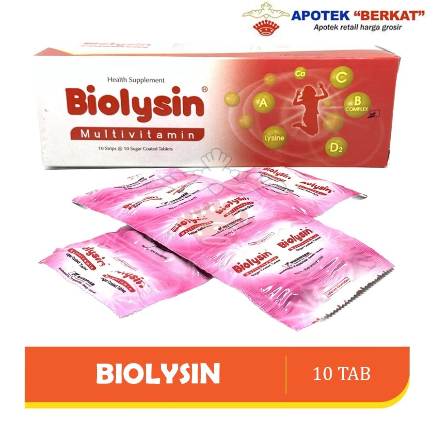 [BPOM] BIOLYSIN MULTIVITAMIN STRIP ISI 10 TABLET OBAT AMPUH, OBAT APOTEK MURAH, OBAT GENERIK