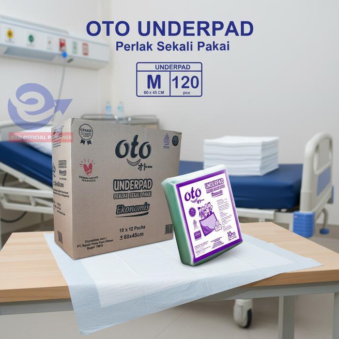 M&Baby's OTO UNDERPAD Perlak Sekali Pakai Menyerap Cairan Urine isi 10 pcs x 12 - 60x45