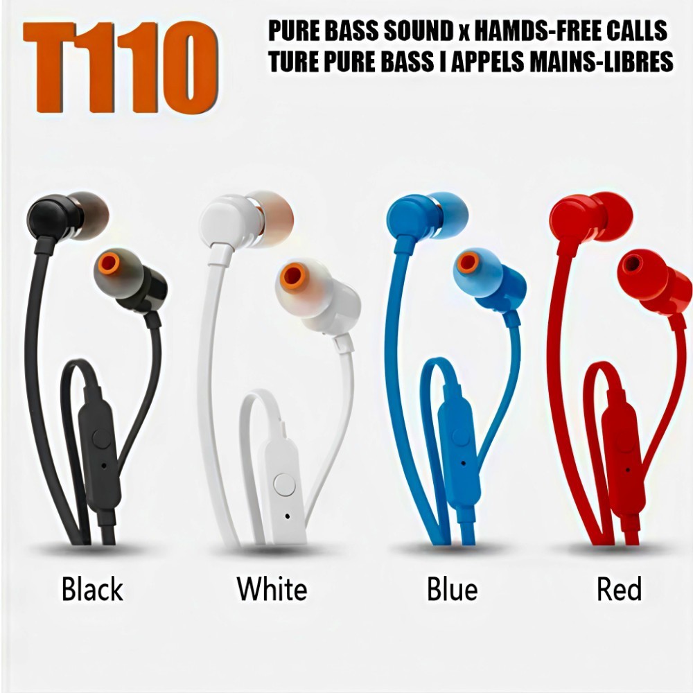 Headset JBL T110 Original Kabel in Earphone Handsfree Super Bass
