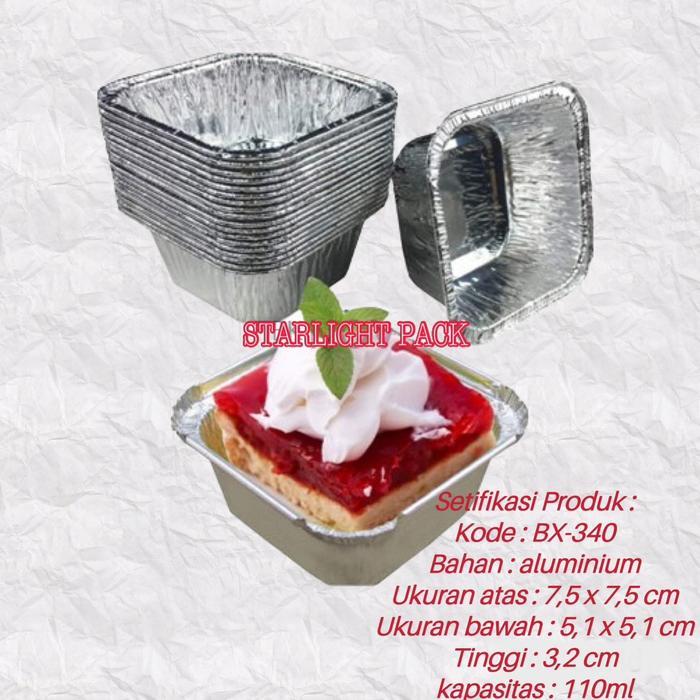 50 pcs WADAH ALUMINIUM TRAY CUP BX-340 - WADAH ALUMINIUM FOIL TRAY BX 340 - 50 PCS BX-340