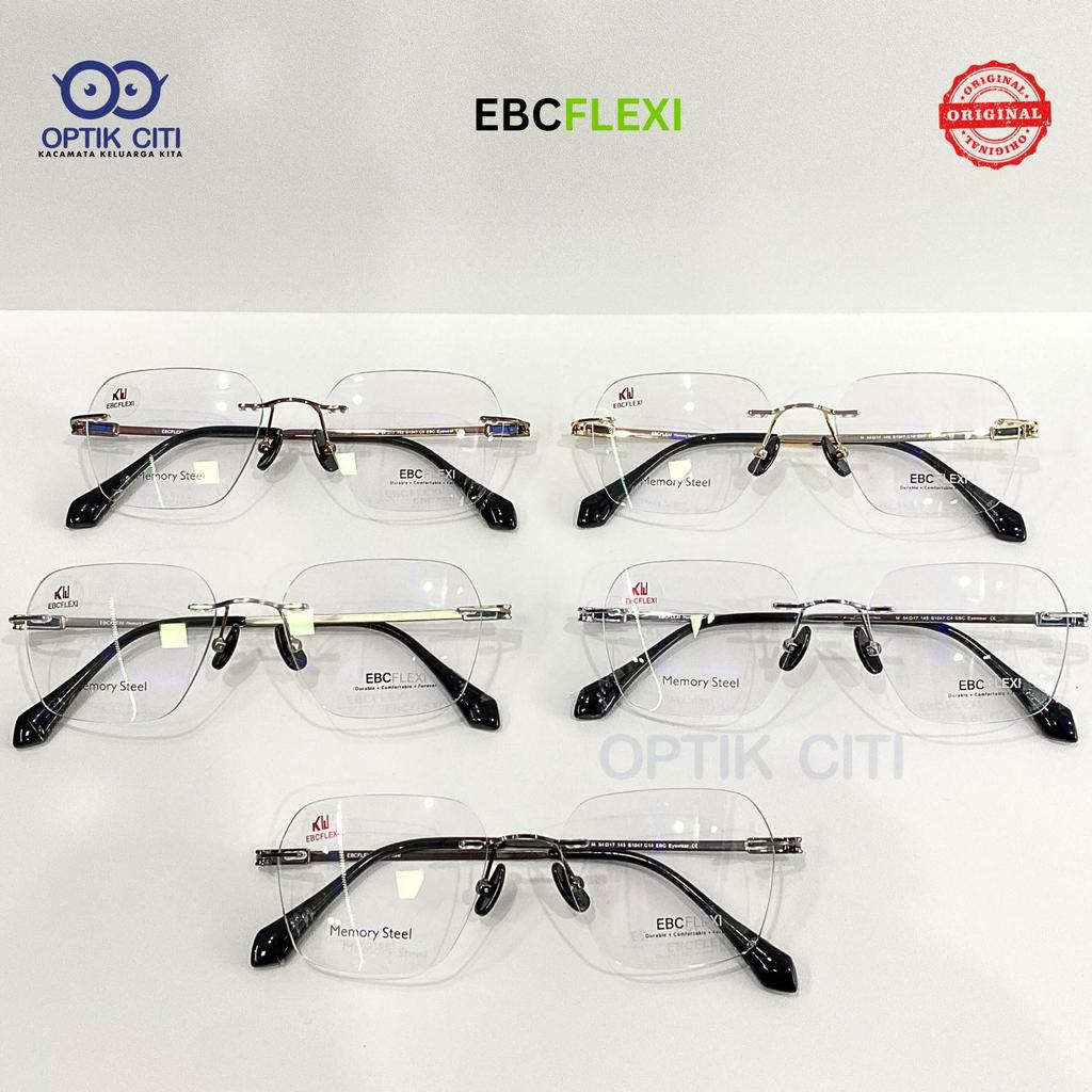 Frame Kacamata Rimless Bor Memory Steel Original EBC Flexi 1047