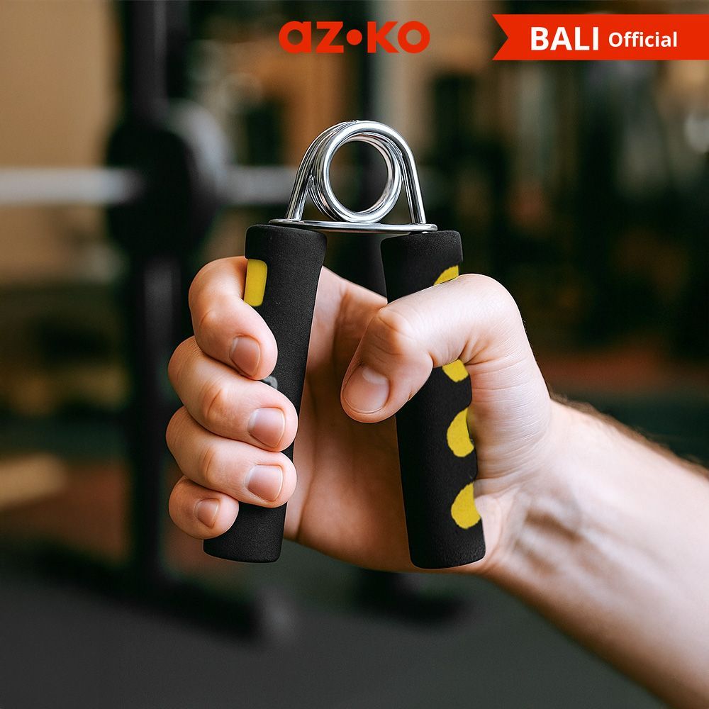 AZKO Kinetic Hand grip Soft - Hitam/Kuning Alat Olahraga Indoor Pelatih Otot Tangan Perlengkapan Fit