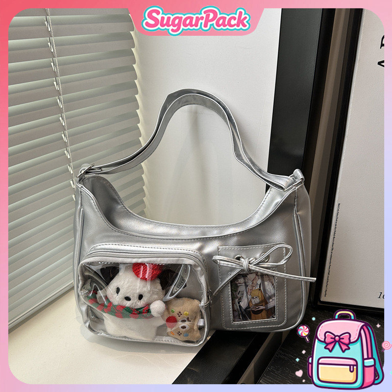 Tas Display Transparan Jernih Selempang Anime Itabag Aesthetic Unik Wanita Pinggang Streetwear Korea