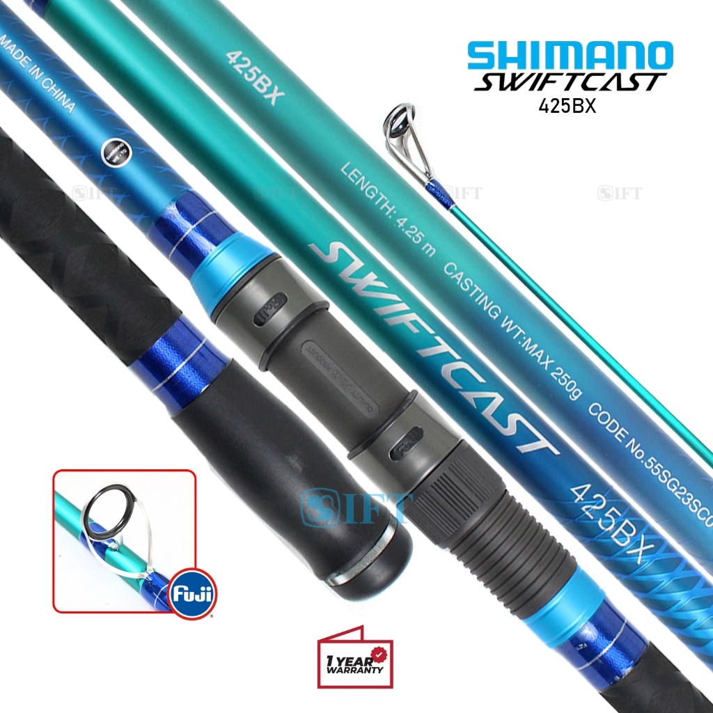 Joran SHIMANO SWIFTCAST 425 450 M BX | Fuji Guides + Seat | Sambung 3 | Surf Pasiran Swift Cast Resm