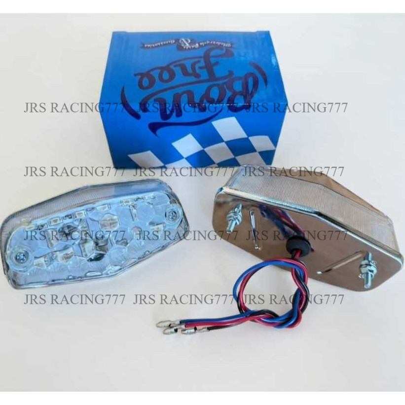 Stoplamp BSA Sedang LED Putih Bornfree | Lampu Rem Motor Custom Retro Universal | Lampu Belakang Mot
