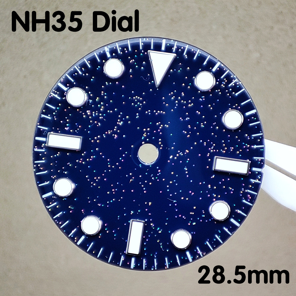NH35 al 28.5mm al Starry Sky al Blue-Green Glow al Watch Parts Replacement Accessories NH35 Watch al