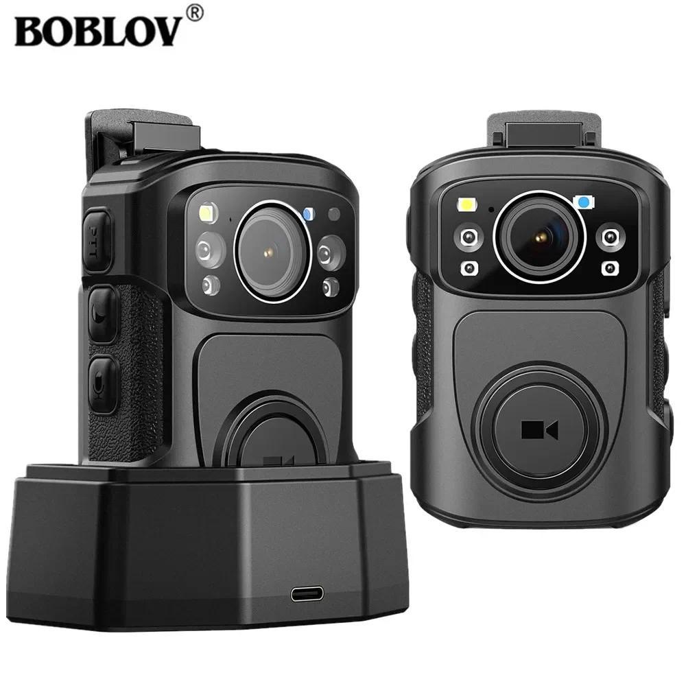 BOBLOV B4K5 4K Body Cam IP68 GPS Body Worn Camera 128GB Police Camera 2160P Video Record Charging Do