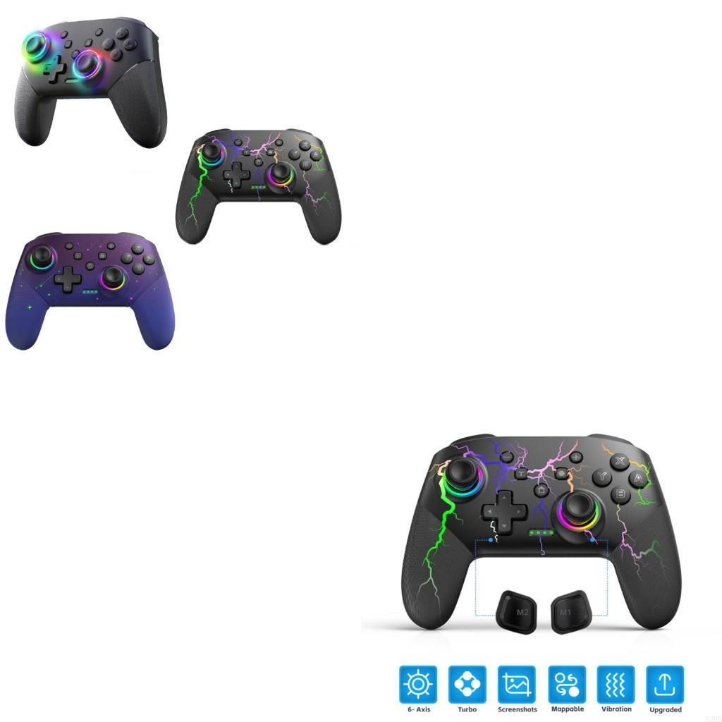 Gamepad Nirkabel dengan Lampu LED dan Gyro untuk Gamer