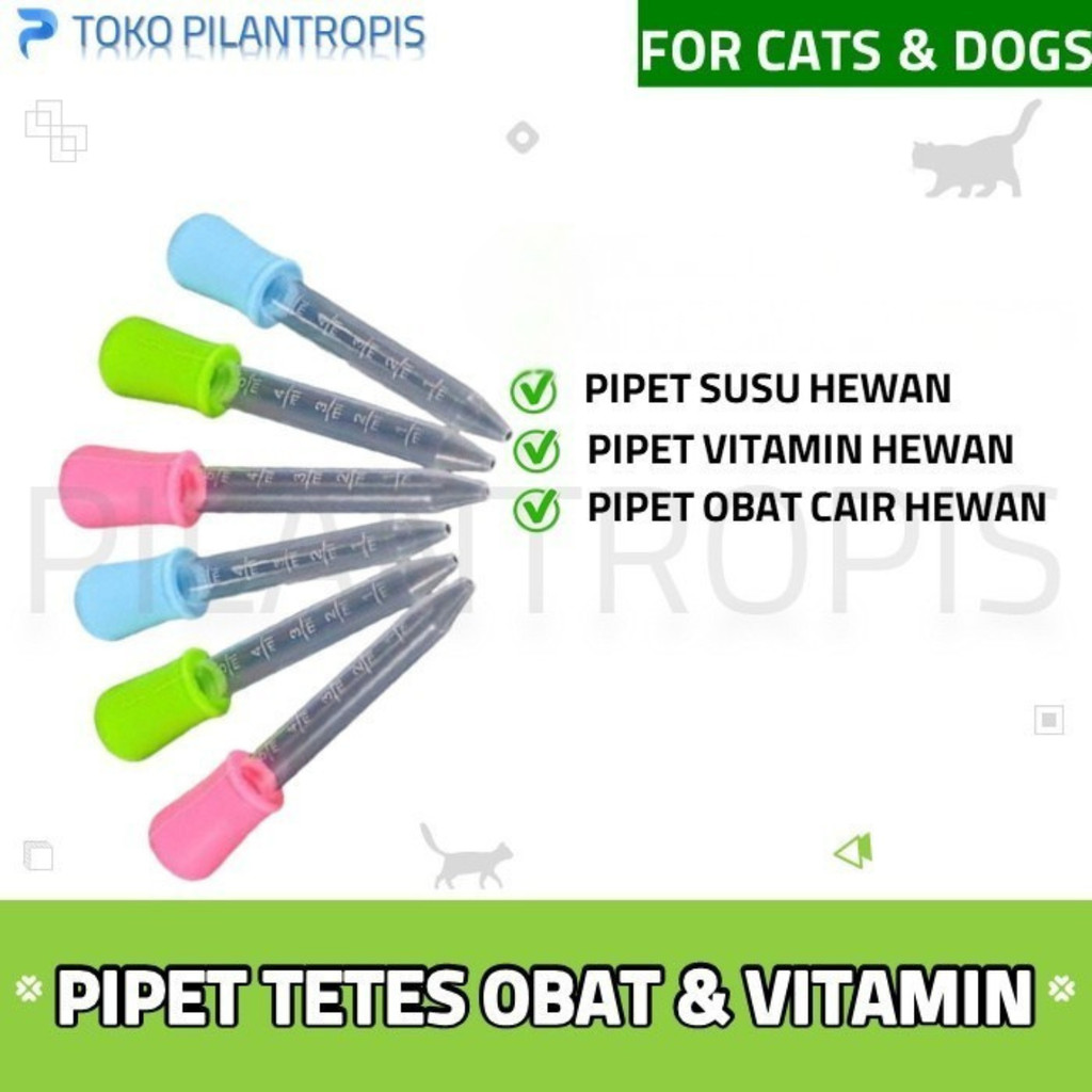 PIPET ALAT MINUM OBAT SUSU BAYI KUCING ANJING KITTEN ADULT HEWAN DROP 5 ML MURAH BERKUALITAS