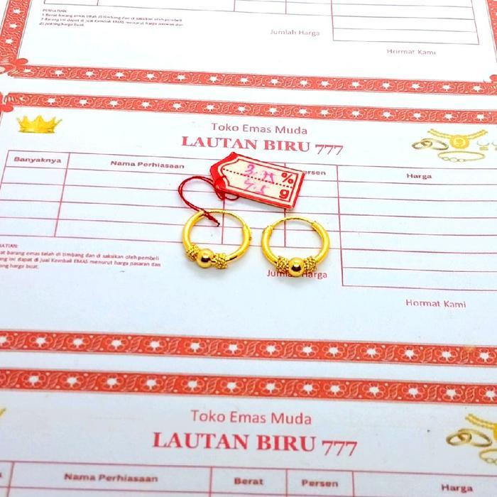 Anting Emas Muda Asli Berat 2gram Kadar 875 Ada Surat