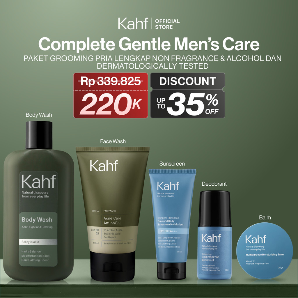 KAHF COMPLETE GENTLE MEN'S CARE PAKET PERAWATAN PRIA LENGKAP BUNDLE 5IN1 BODY & SKINCARE SET - Body 