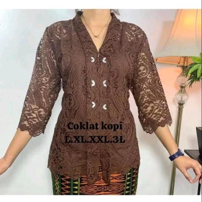 Blouse Kebaya Kartini Brokat Terbaru dan Terlaris {MutiaraDilla Fashion} Renda Atasan Wanita Baju Ka
